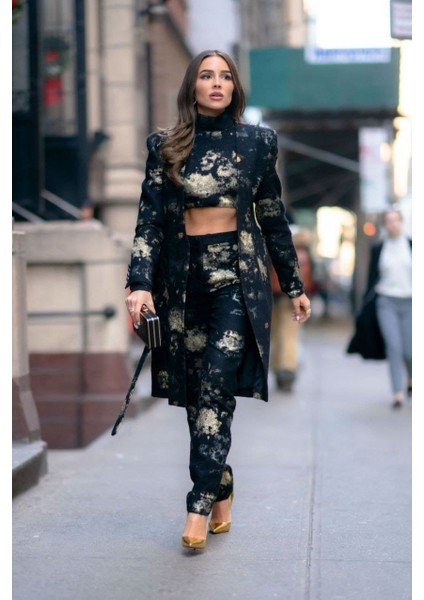 Kadın Dijital Baskılı Scuba Kumaş Üçlü Takım fırsatları