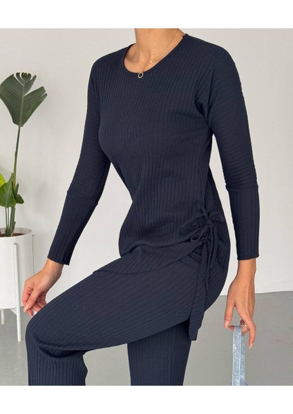 Kadın Yandan Kuşak Detaylı Fitilli Kaşkorse Kumaş Ikili Takım fırsatları