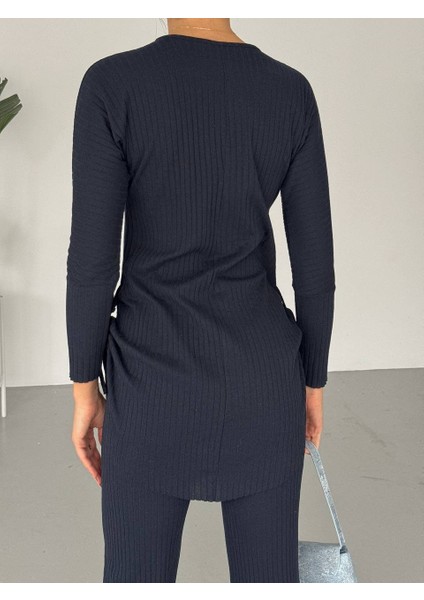 Kadın Yandan Kuşak Detaylı Fitilli Kaşkorse Kumaş Ikili Takım indirimleri