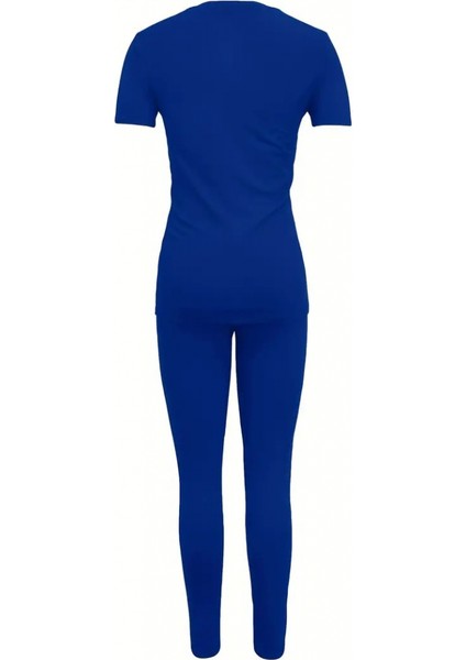 Kadın Kısa Kollu Queen Baskı Viskon Ikili Takım modelleri