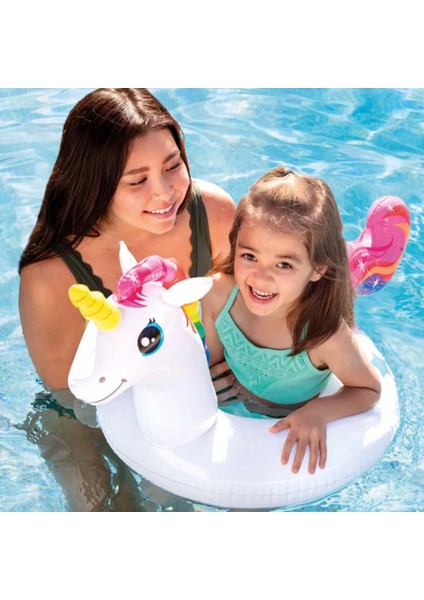 Beyaz Çocuk Unicorn Figürlü Simit 107X58CM 3-6 Yaş 59221 Tekli 3 - 4 Yaş