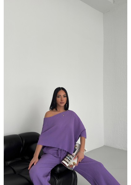 Kadın Pamela Kumaş Kayık Yaka Alt Üt Takım modelleri