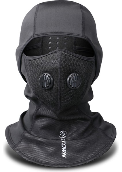 Kaptanın Rüzgar ve Soğuk Geçirmez Sıcak Şapka Anti-Pus KN95 Maske Açık Sürme Motosiklet Maske Başlık (Yurt Dışından)