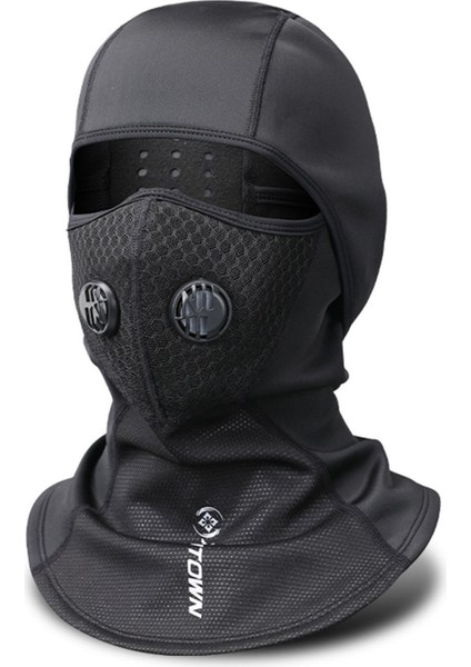 Kaptanın Rüzgar ve Soğuk Geçirmez Sıcak Şapka Anti-Pus KN95 Maske Açık Sürme Motosiklet Maske Başlık (Yurt Dışından)