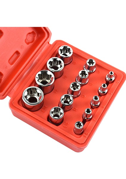 14 Parçalı E-Tipi 6 Çiçekli Soket Kafası Kombinasyon Anahtarları Daffy Zhongfei Xiaofei Araba Tamir Aletleri E4-24MM (Yurt Dışından)