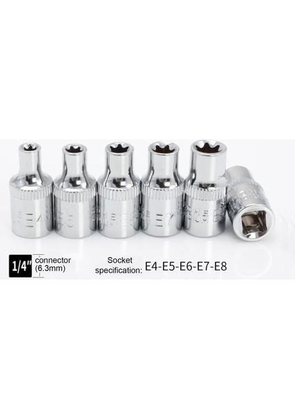14 Parçalı E-Tipi 6 Çiçekli Soket Kafası Kombinasyon Anahtarları Daffy Zhongfei Xiaofei Araba Tamir Aletleri E4-24MM (Yurt Dışından) modelleri