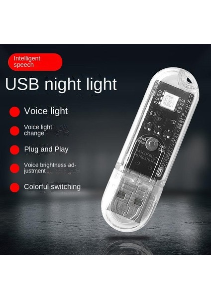 5 USB Yapay Zeka Sesle Etkinleştirilen LED Gece Lambası (Yurt Dışından)