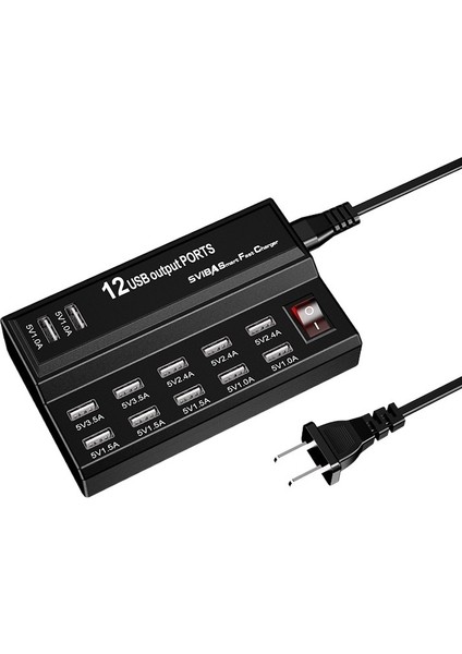 12 USB Bağlantı Noktası Hızlı Şarj Soketi (Yurt Dışından)