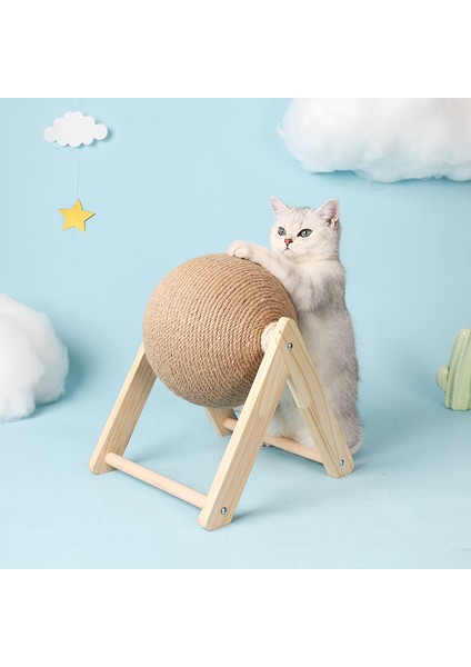 Tahta Pençe Bileme Ipi Kedi Eğitici Aktivite Oyuncak (Yurt Dışından)