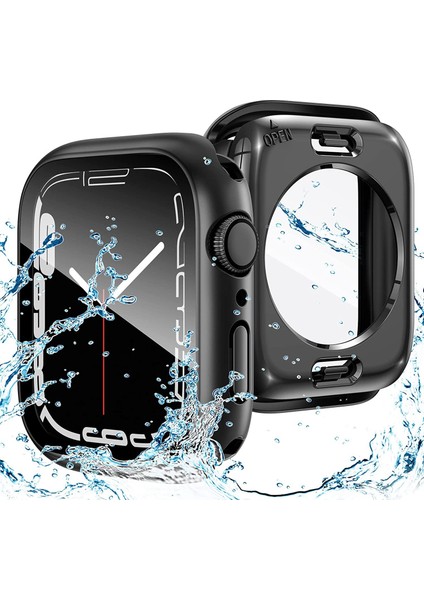 Apple Watch Için Uygun Su Geçirmez Kabuk Koruyucu Kapak Apple Watch Ultra Temperli Kabuk Membran Entegre S8/7/6 (Yurt Dışından)