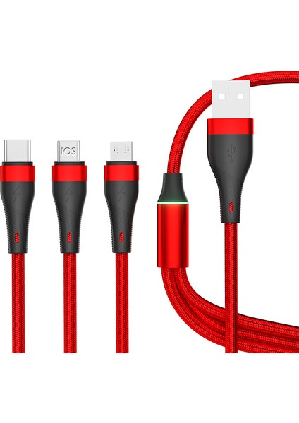 Naylon Örgülü Üçü Bir Arada Veri Kablosu 2m (Yurt Dışından) fiyatları