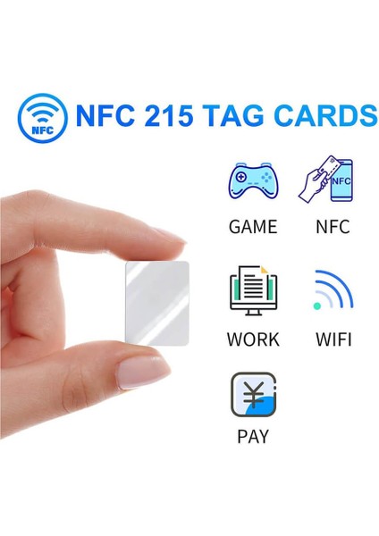 - 25 Adet NTAG215 Nfc Kart - 13.56 Mhz 504 Byte - 21*31 mm - Yeniden Yazılabilir - ISO14443A