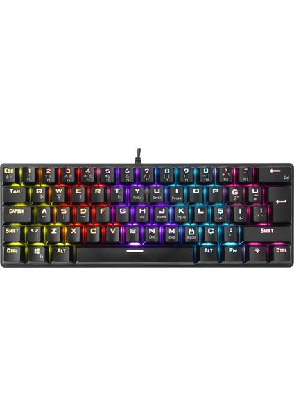 Ally K11 Siyah Rainbow Q Bilek Destekli Red Switch Gaming Oyuncu Klavye indirimleri