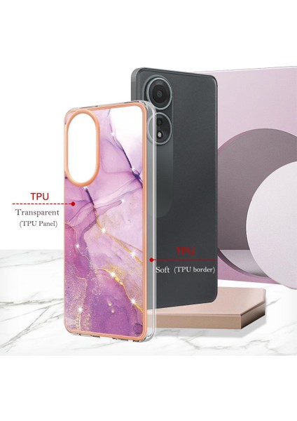 Oppo A58 4g Ince Tpu Mermer Desen Koruma Yumuşak Tampon Için Kılıf (Yurt Dışından)