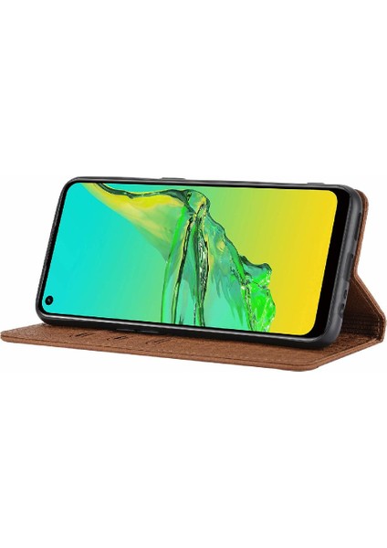 Oppo A53 Için Kılıf El Cüzdan Flip Folio Kitap Pu Deri Kapak Kredi Kartı (Yurt Dışından)