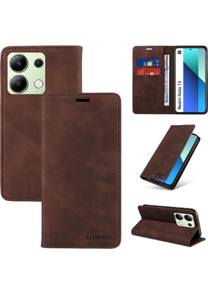 Xiaomi Redmi Için Not 13 4g Pu Deri Manyetik Folio Cüzdan (Yurt Dışından)