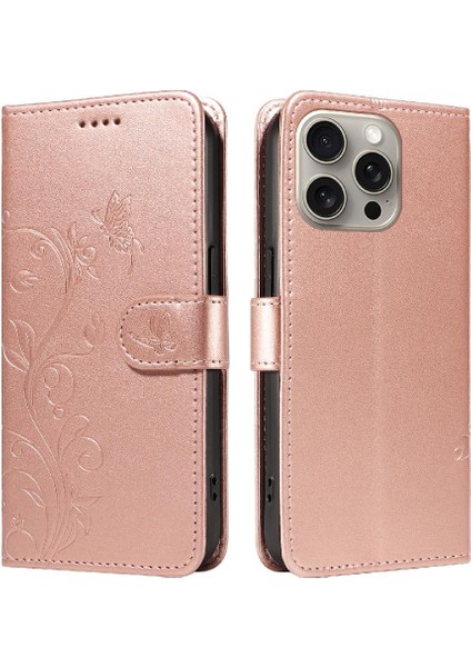 El Kayışı Yüksek Kaliteli Deri Cüzdan ile IPhone 15 Pro Max Için Kılıf (Yurt Dışından)