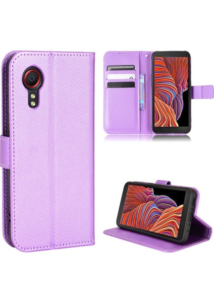 Samsung Galaxy Xcover 5 Kickstand Kart Tutucu Manyetik Cüzdan (Yurt Dışından)