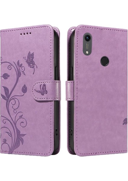 Huawei Y6 2019 Için Flip Case El Kayışı ile Kabartmalı Kelebek Yüksek ve (Yurt Dışından) indirimleri