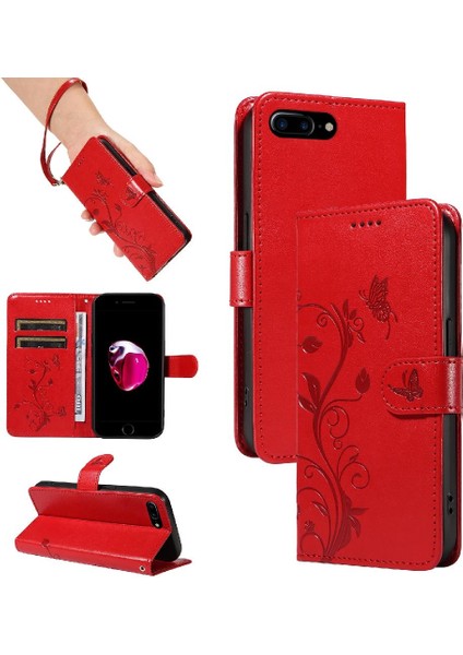IPhone 6 Için Kılıf Artı/6s Artı Yüksek Kaliteli Deri Kabartmalı Kelebek (Yurt Dışından)