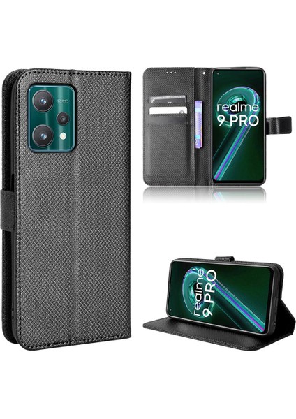 Realme 9 Pro Kickstand Kart Tutucu Manyetik Cüzdan Kapak Için Kılıf (Yurt Dışından)