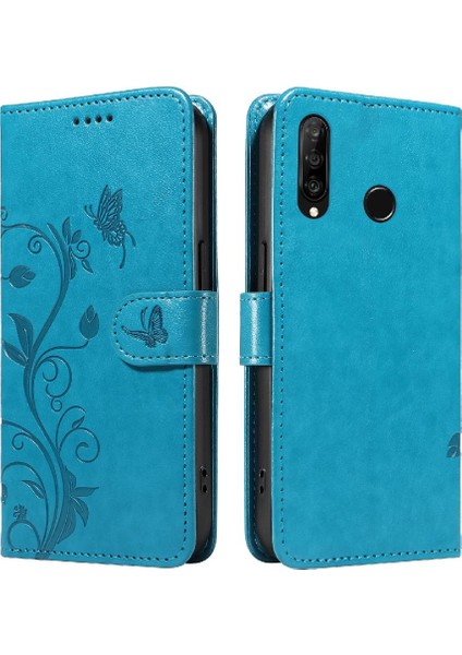 Huawei P30 Lite Cüzdan Telefon Kılıfı ve El ile Kart Yuvası Için Flip Case (Yurt Dışından)