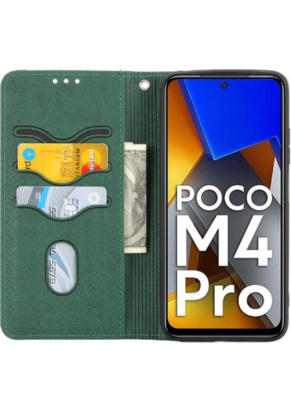 Xiaomi Poco M4 Pro 4g Flip Folio Kitap Pu Deri Kapak El Kartı (Yurt Dışından)