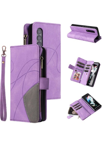 Samsung Galaxy Z Için Kılıf Kat 4 Dokuz Kart Yuvaları ile Kickstand Koruyucu (Yurt Dışından)