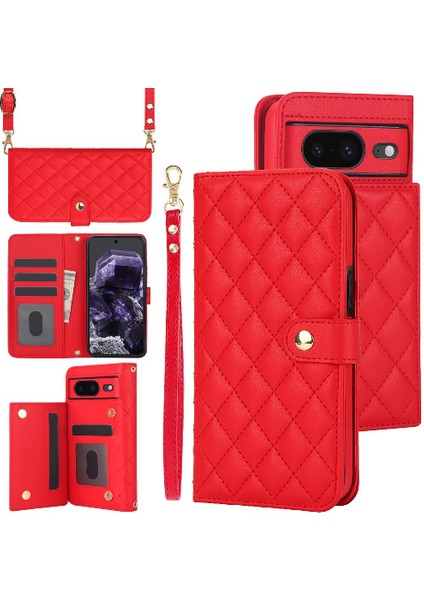 5 Kart Yuvaları ile Google Piksel 8 Anti Hırsızlık Fırça Crossbody Tarzı Için Kılıf (Yurt Dışından)