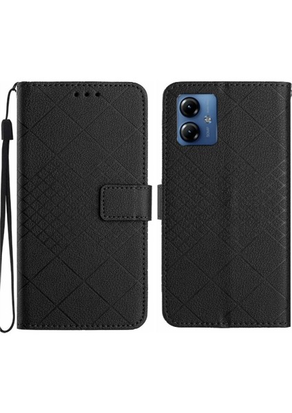 Motorola Moto G14 4g Için Flip Case Kart Yuvası Standı Manyetik Kapak Elmas (Yurt Dışından)