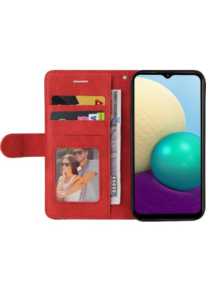 Samsung Galaxy A02/M02 Iki Renkli Dikiş Kickstand Koruyucu Kılıf (Yurt Dışından)