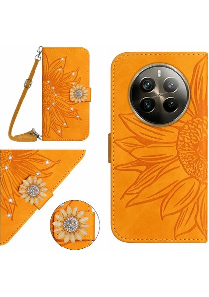 Uzun Bir ile Realme 12 Pro Artı Ayçiçeği Kickstand Koruyucu Kılıf (Yurt Dışından)