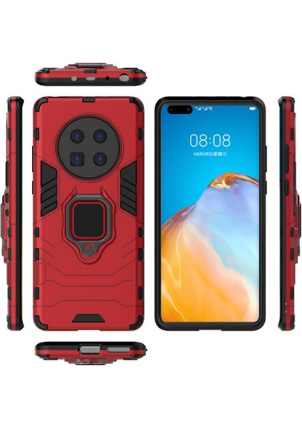 SZY Mall Huawei Mate 40 Için Kılıf 360 &deg; Dönen Halka Darbeye Kapak Kickstand Damla (Yurt Dışından)