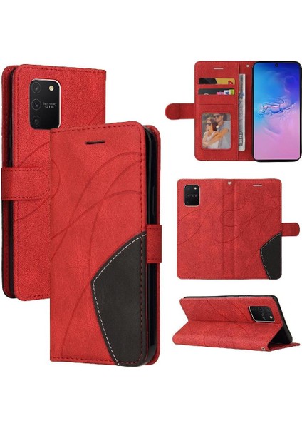 Samsung Galaxy S10 Lite Kickstand Koruyucu Iki Renkli Dikiş Için Kılıf (Yurt Dışından)