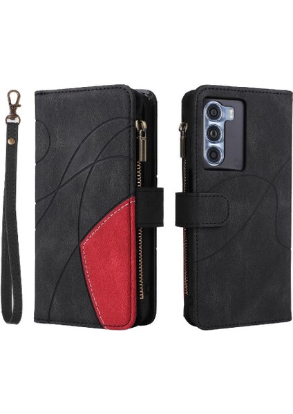 Motorola Kenar S30 Dokuz Kart Yuvaları Fermuar Cüzdan Tarzı Iki Renkli (Yurt Dışından)
