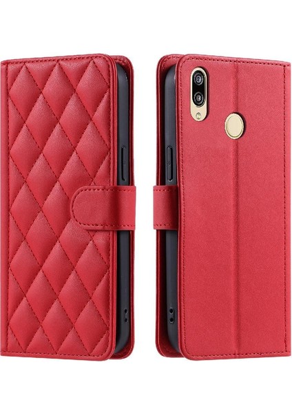 SZY Mall Huawei P20 Lite Için Telefon Kılıfı El Kayışı Flip Folio Cüzdan Kafes Kartı (Yurt Dışından)