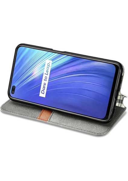 Oppo Realme 6 Pro Deri Kılıf Için Kılıf Moda Tasarımı Zarif Iş (Yurt Dışından)