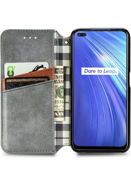 Oppo Realme 6 Pro Deri Kılıf Için Kılıf Moda Tasarımı Zarif Iş (Yurt Dışından)