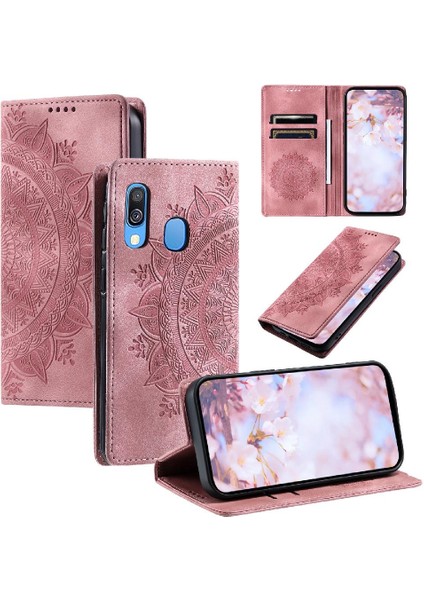 Samsung Galaxy A40 Darbeye Kapak Kapak Pu Deri Yan Toka (Yurt Dışından)