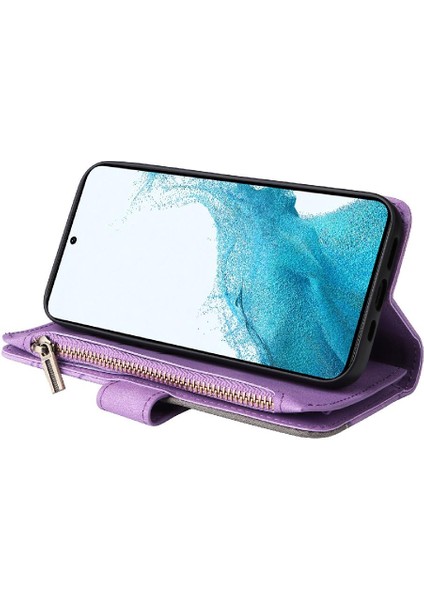 Kart Yuvası Standı ile Samsung Galaxy S23 Iki Renkli Dikiş Için Kılıf (Yurt Dışından)