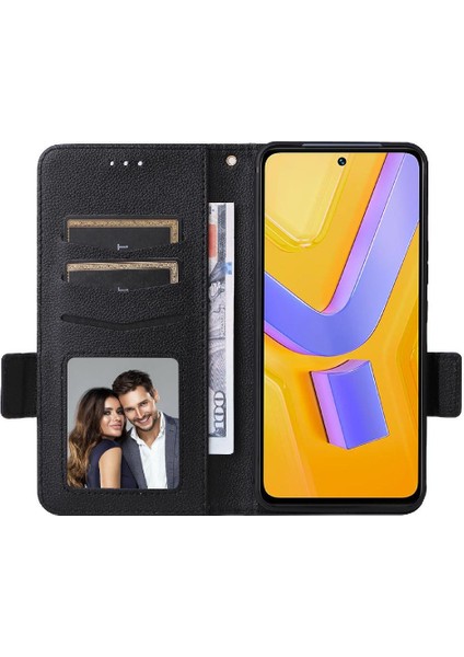 Vivo Y200E 5g Yan Toka Manyetik Cüzdan Kart Yuvaları Tutucu Pu (Yurt Dışından)