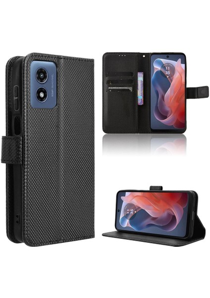 Motorola Moto G Oynamak Için Kılıf 4g 2024 Manyetik Cüzdan Kart Tutucu Kapak (Yurt Dışından)