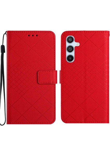 Samsung Galaxy A35 Için Flip Case 5g Elmas El Kayışı Kartı ile Kabartmalı (Yurt Dışından)