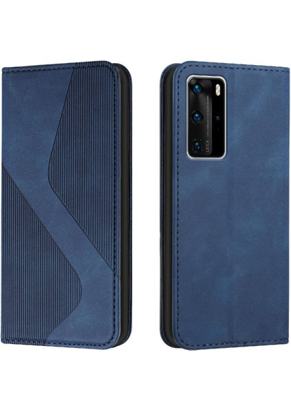 Huawei P40 Pro Cüzdan Için Kickstand Kart Yuvaları Tutucu Folio Kapak Pu (Yurt Dışından)