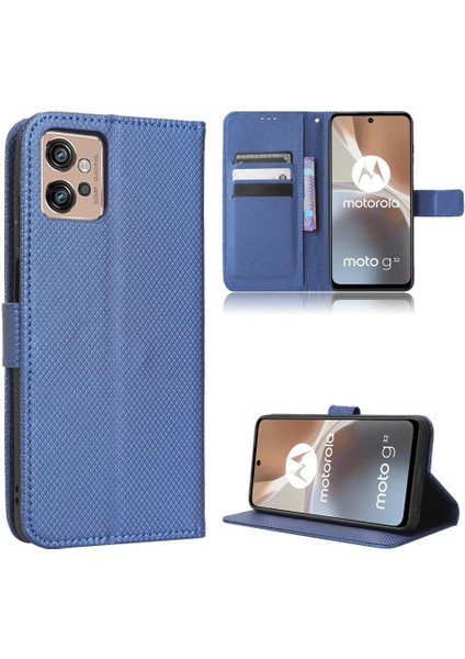 Motorola Moto G32 Kickstand Kart Tutucu Kapak Manyetik Cüzdan Için Kılıf (Yurt Dışından)