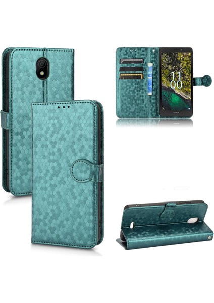 Nokia C100 Için Geometrik Desen Deri Cüzdan Kapak Manyetik Toka (Yurt Dışından)
