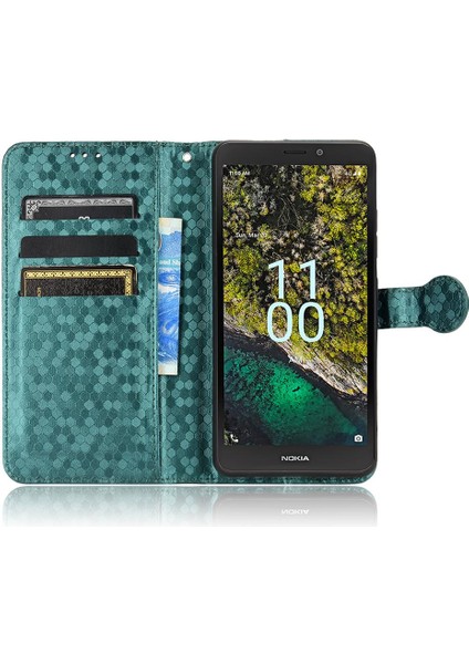 Nokia C100 Için Geometrik Desen Deri Cüzdan Kapak Manyetik Toka (Yurt Dışından) fırsatları