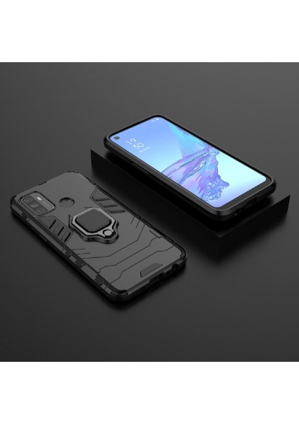 Oppo A53 4g Için Kılıf 360 &deg; Dönen Halka Darbeye Kapak Askeri Damla (Yurt Dışından)