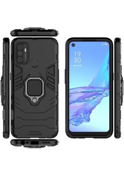 Oppo A53 4g Için Kılıf 360 &deg; Dönen Halka Darbeye Kapak Askeri Damla (Yurt Dışından)