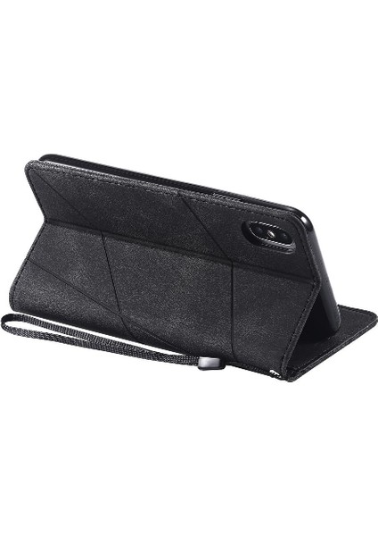 IPhone Xs Max Pu Deri Kart Tutucu Kickstand Manyetik Cüzdan (Yurt Dışından)